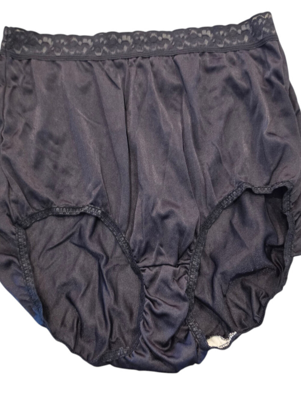 Vintage Hanes Her Way Womens Sz 10 High Waisted Nylon Panties Black